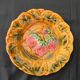 6 dessert plates in Sarreguemines barbotine. Fruit decoration.