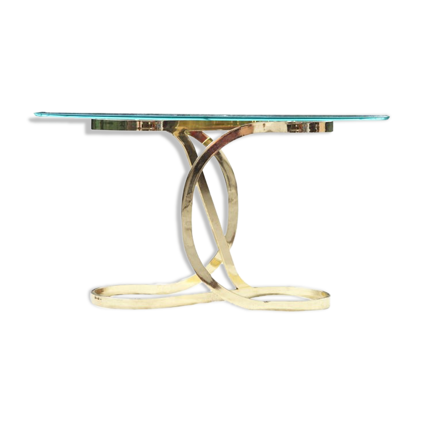 Brass ribbon console table Design Institute of America