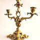 French Dessert Set: Candelabrum and "Feuille" Tray in Gilded Bronze