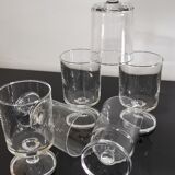 Set of 6 vintage transparent Luminarc cavalier wine glasses