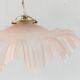 Vintage flake suspension in pale pink transparent glass