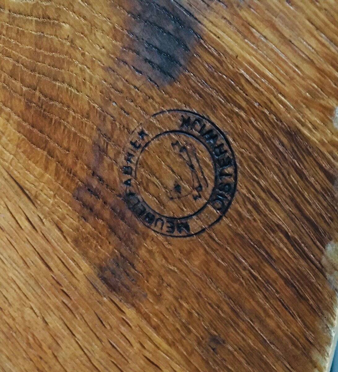 Brutalist Oak Round Coffee Table from Meubelfabriek Oisterwijk, Netherlands, 1960s