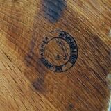 Brutalist Oak Round Coffee Table from Meubelfabriek Oisterwijk, Netherlands, 1960s