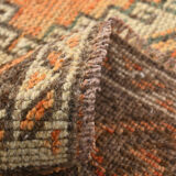 5x11 orange and brown vintage tapis rug, 352x162cm