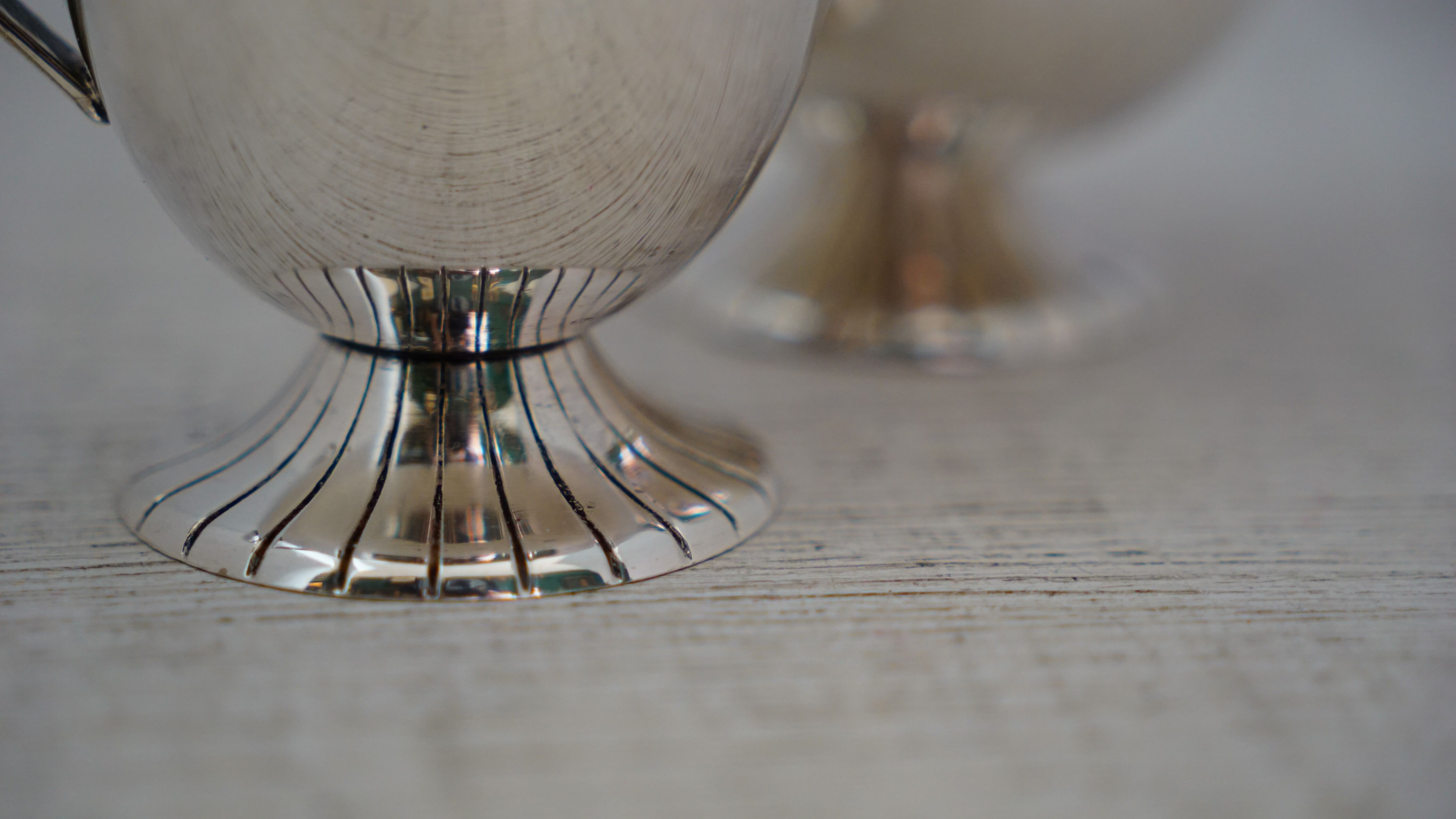Pair of silverware saucepans