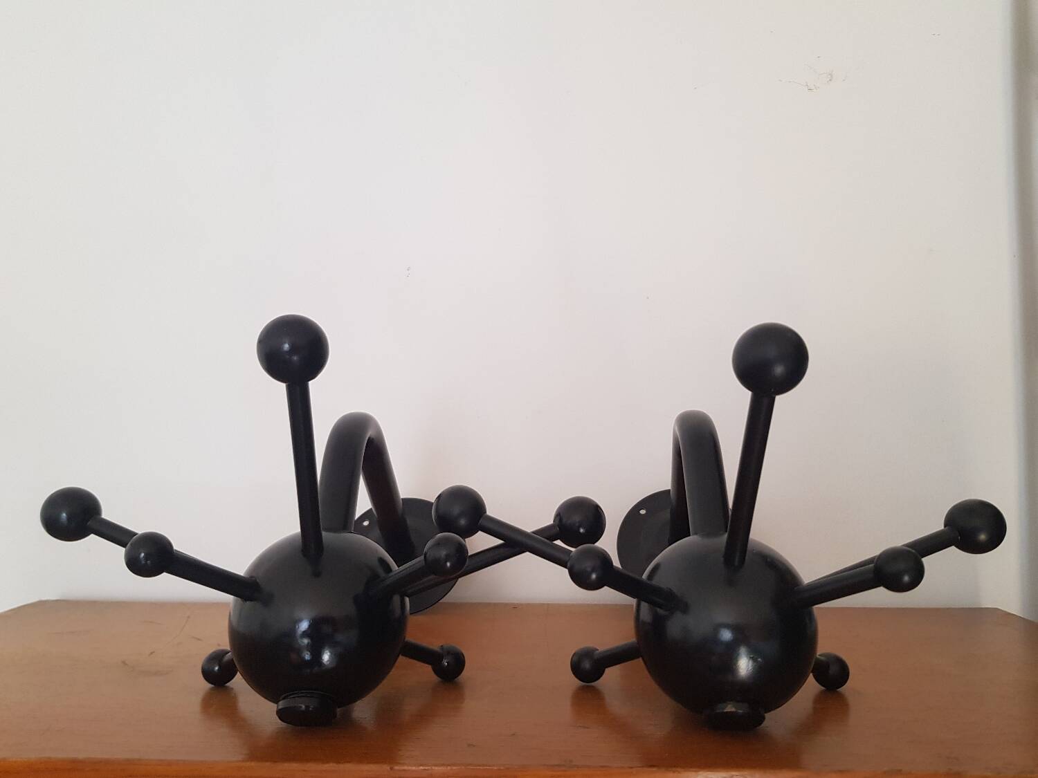 Set of 2 black Sputnik coat racks