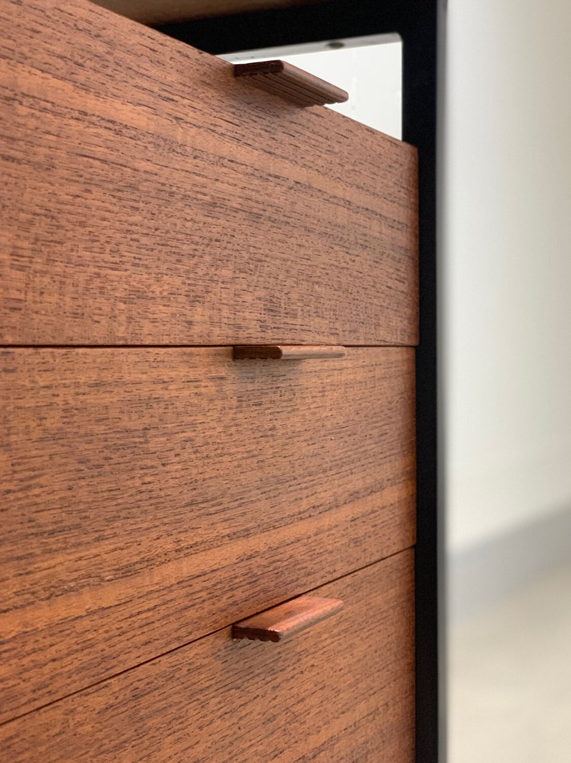 Scandinavian desk in teak & metal 1960s
