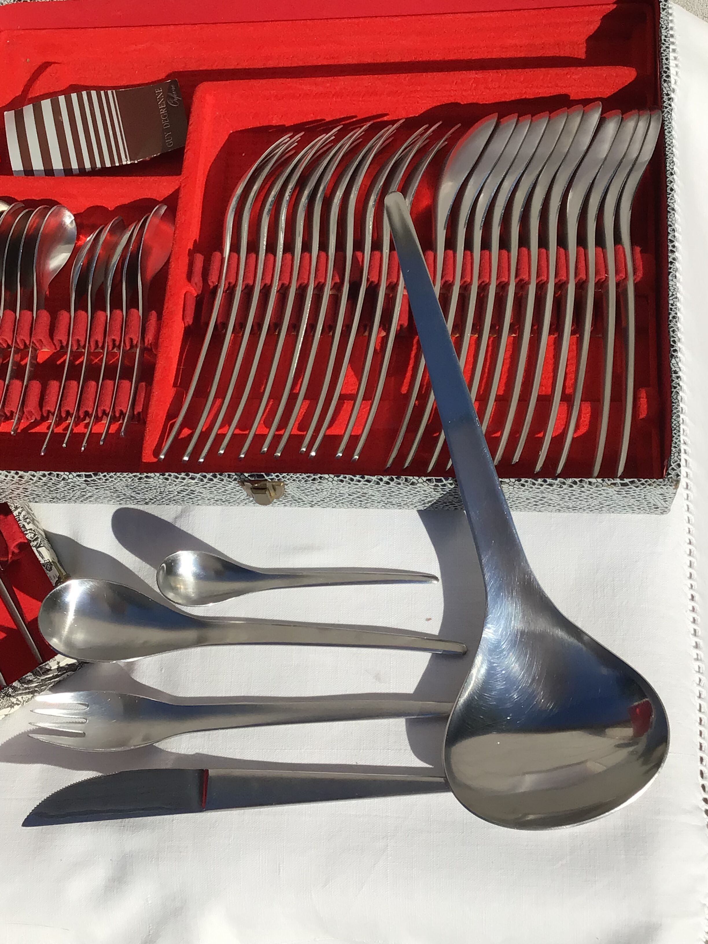 Stainless steel housewife Guy Degrenne 70s completes 49 pieces