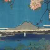 Utagawa Hiroshige: Japan, Suijin Shrine and Massaki on the Sumida River, signed lithograph.