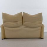 Set (2) Cassina Maralunga Sofas in beige Bouchlé-Fabrics by Vico Magistrett