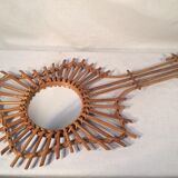 Mirror vintage rattan guitar - 70s - 76x37cm