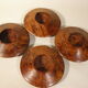 Lot of 4 candlesticks in thuya magnifying glass