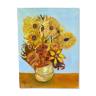 Oil on canvas leparoux sunflowers still life