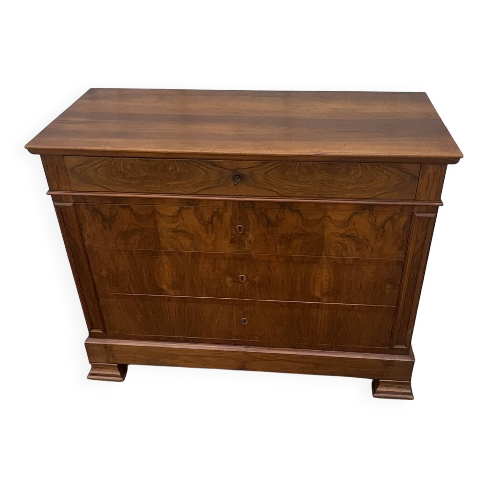 Louis-Philippe chest of drawers in burr walnut – Late 19th century