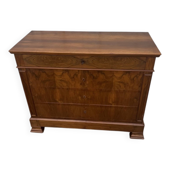 Commode Louis-Philippe en Ronce de Noyer – Fin XIXe