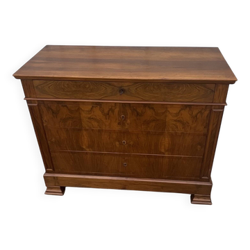 Louis-Philippe chest of drawers in burr walnut – Late 19th century