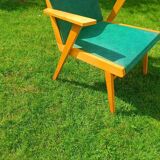 Vintage armchair in wood and skai