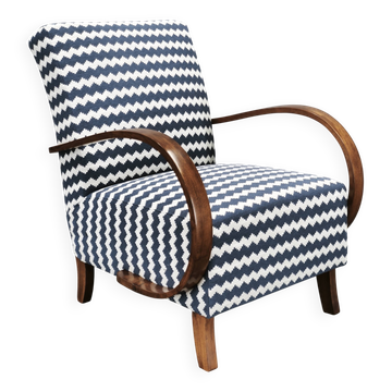 Fauteuil lounge Art Déco Jindřich Halabala, Tchécoslovaquie, années 1940.