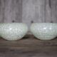 Pair of green Clichy glass lampshades, glass globe for suspension, globe.