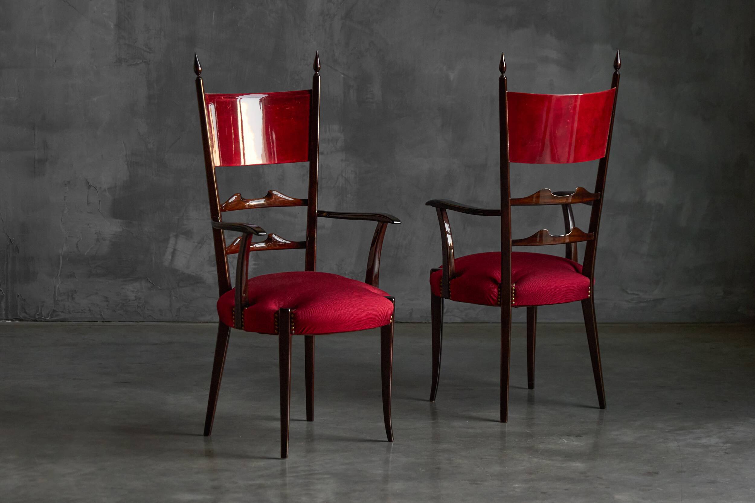 High-back dining chairs by Aldo Tura, Italy, 1962