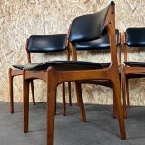 4 chaises en teck des années 70, chaise Erik Buch o.d. møbler Danemark