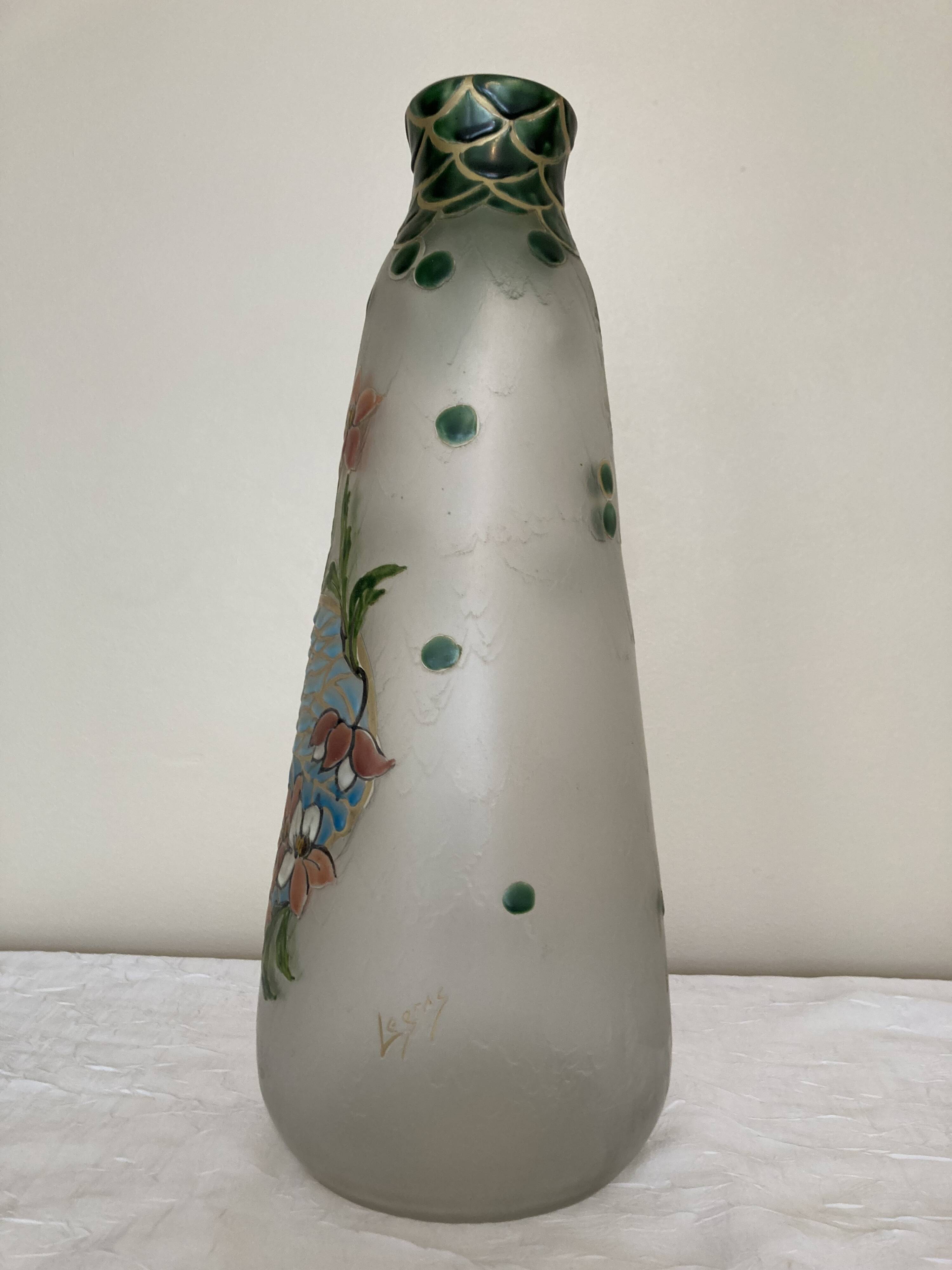 LEGRAS, Vase Art Nouveau fin XIXe