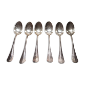 Lot de 6 cuillères à dessert en métal argenté - Antique French Vintage