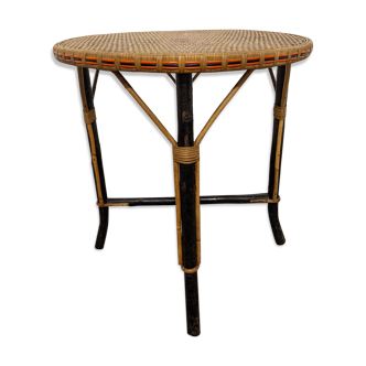 Table in bamboo and rattan Napoleon III