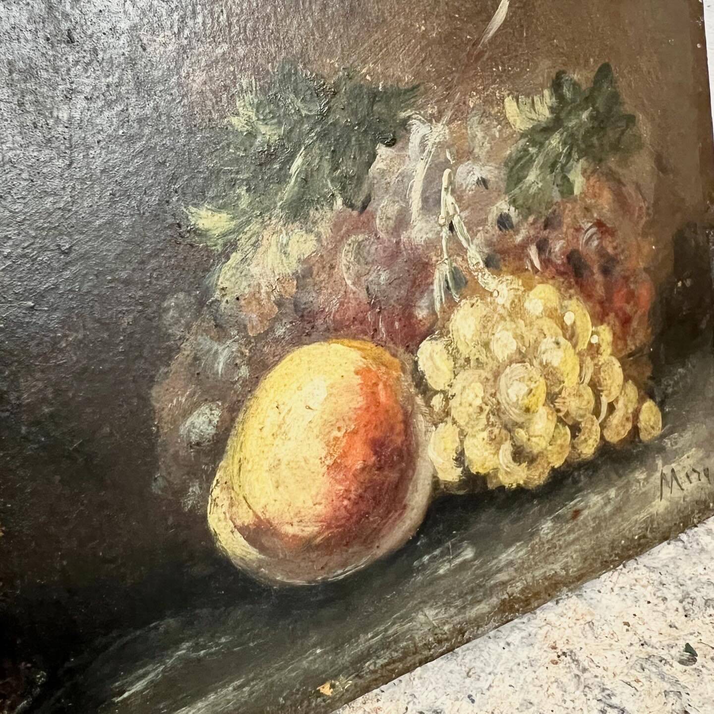 nature morte aux raisins et pêche