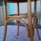 Round dining table vintage curved wooden foot