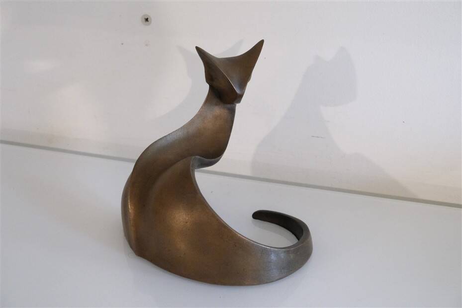 Abstract animal sculpture in bronze