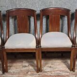 Set of 4 Empire style mahogany gondola chairs, 19th century