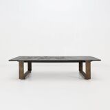 Table basse brutaliste signée à la main par Pia Manu, années 1960