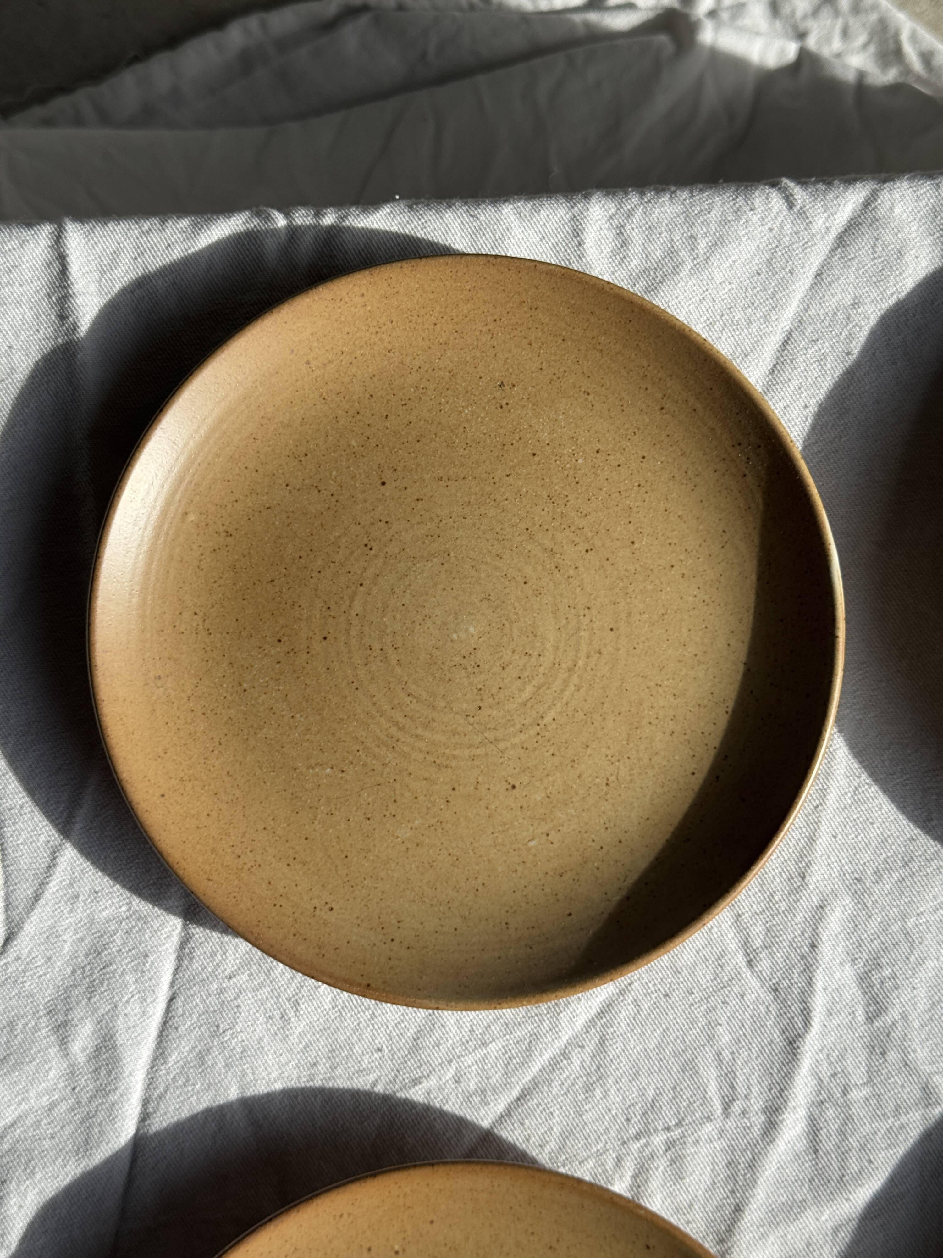 Set of 6 dessert plates in stoneware Village France D20