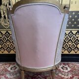 Louis XVI style shepherdess armchair in gilded wood 1900