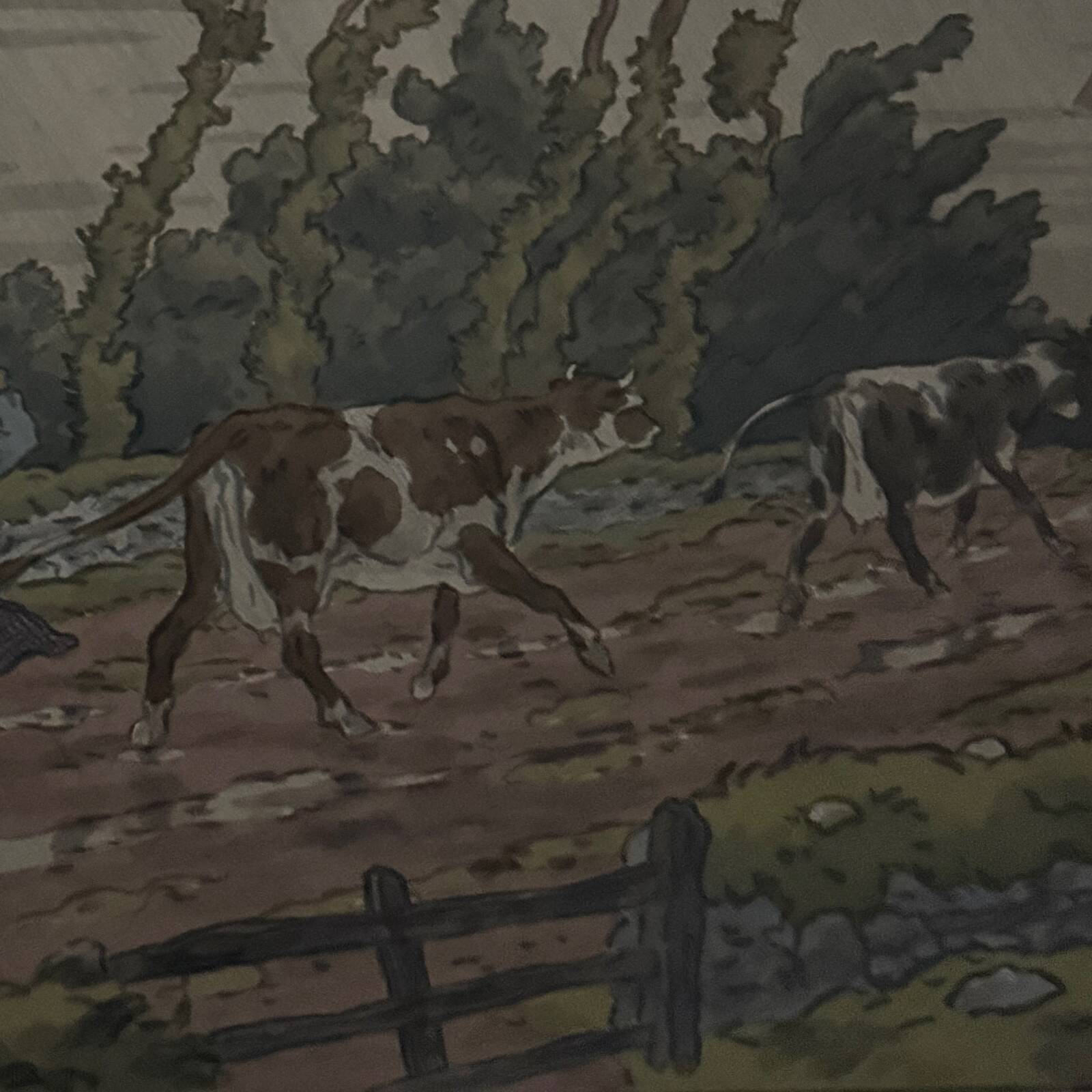 Lithograph by Henri Rivière The Enchantment of the Hours - The Downpour