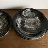 Set of 6 salins 1960s golfe juan black calotte plates