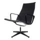 Fauteuil lounge Eames EA 116 « triple noir » très ancien par Herman Miller