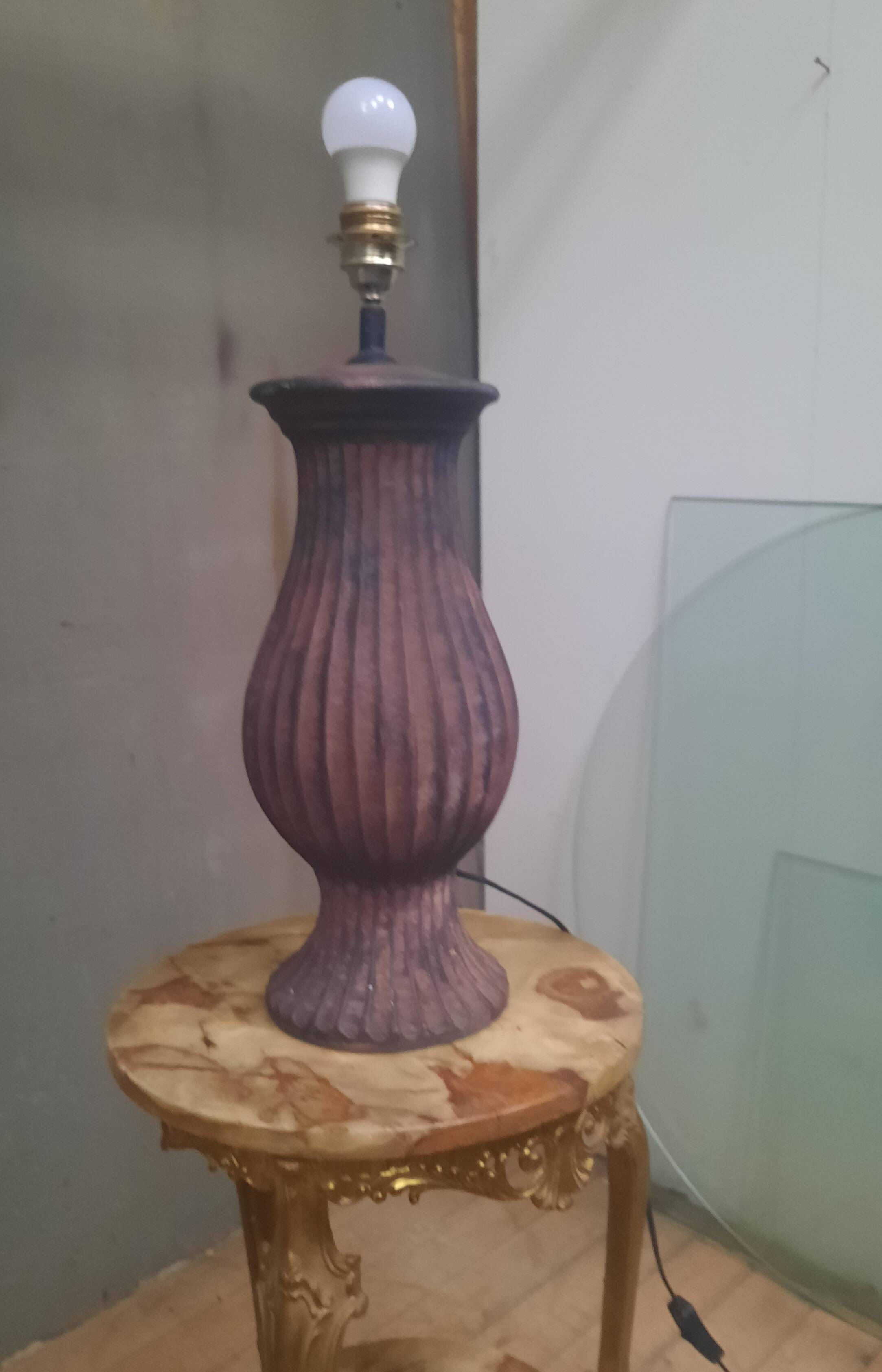 Glazed terracotta lamp