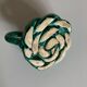 Bougeoir en terre vernissée de Vallauris vert turquoise 1950