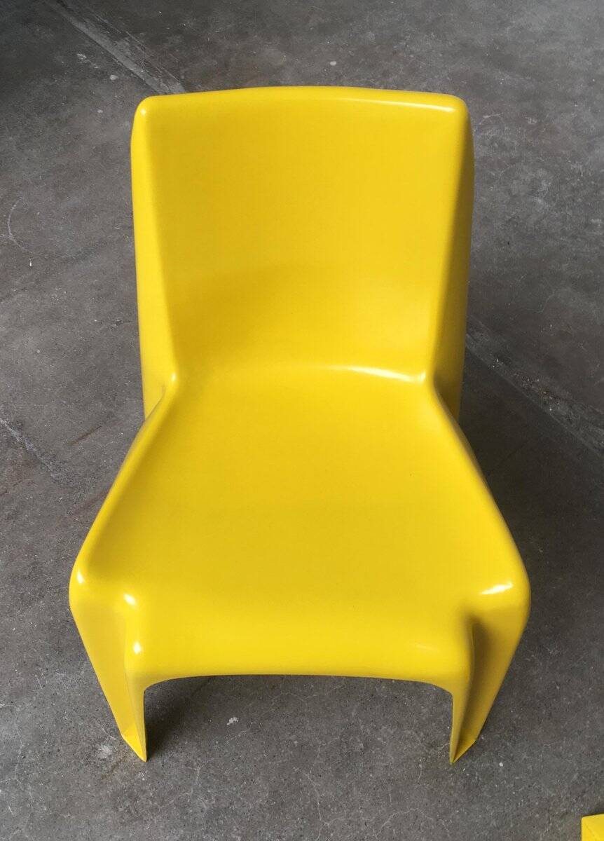 Set of stackable plastic chairs BA 1171 by Helmut Bätzner for Bofinger, 1960s.