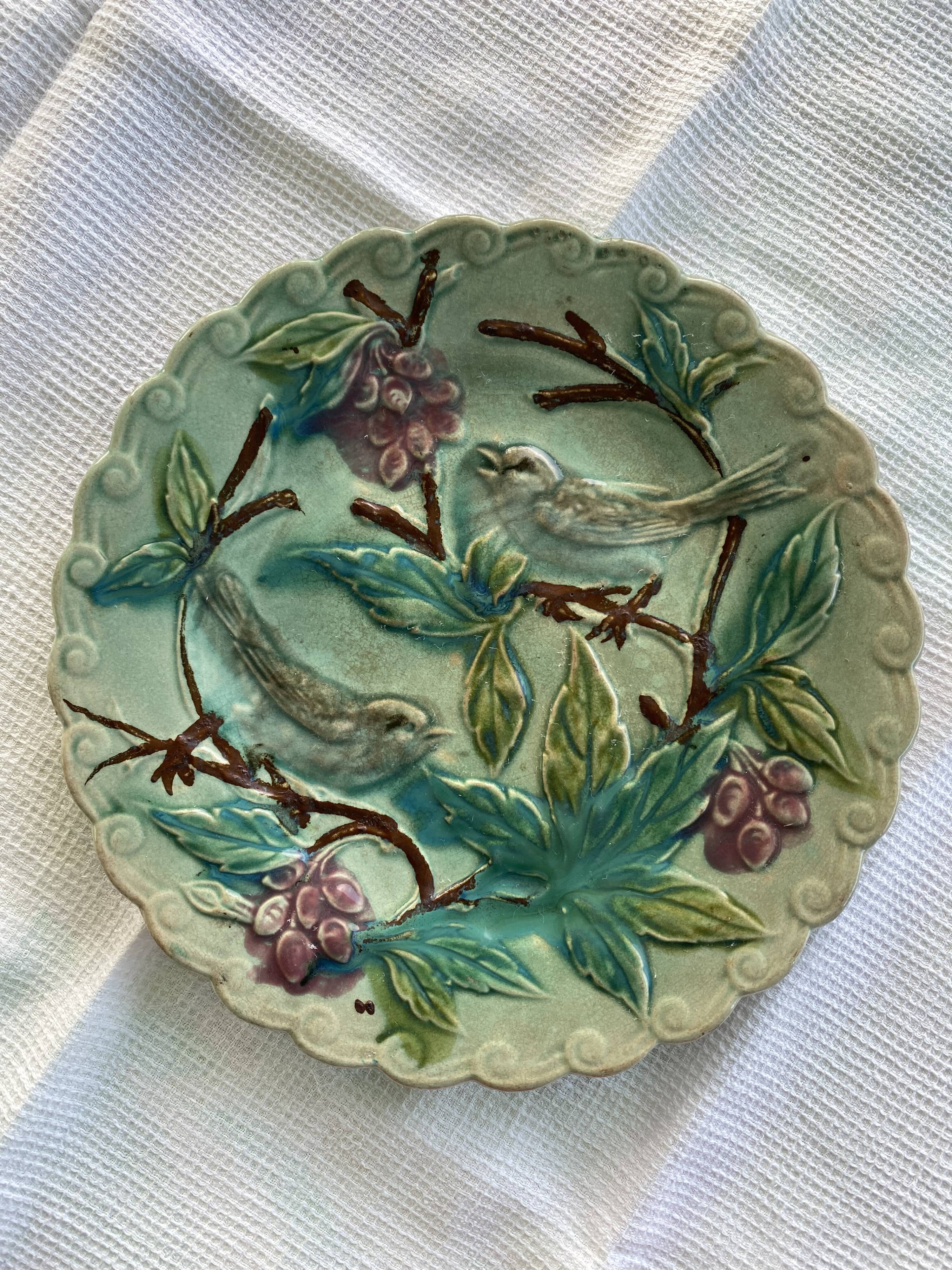 2 Chinese “bird” plates signed