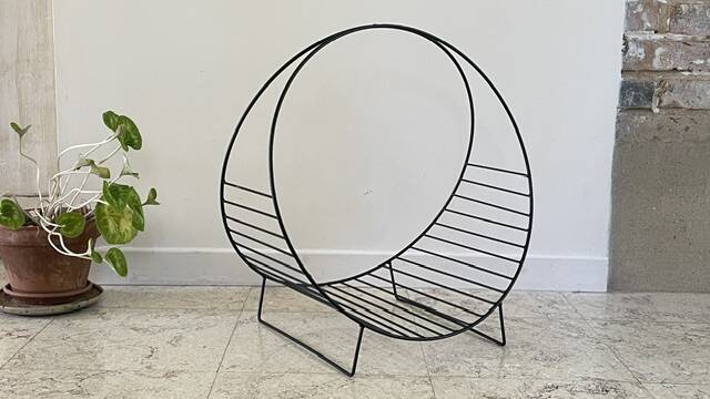 Magazine rack vintage log holder