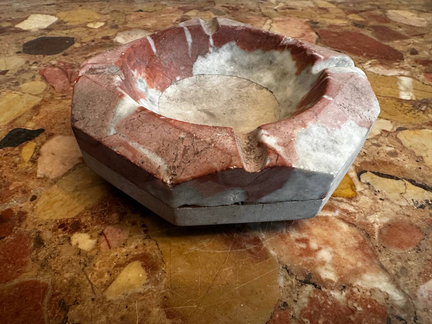 Ashtray / Art Deco double marble catchall