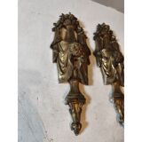 Pair of decorative bronze items from the 19th century.