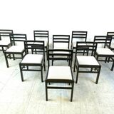 Vintage brutalist dining chairs, set of 10 - 1970s