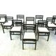 Vintage brutalist dining chairs, set of 10 - 1970s