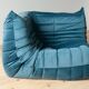 Togo living room set in blue velvet by Michel Ducaroy for Ligne Roset, set of 5