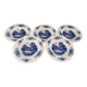 Lot de 5 assiettes creuses Sarreguemines modèle Romantic bleu