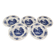 Lot de 5 assiettes creuses Sarreguemines modèle Romantic bleu